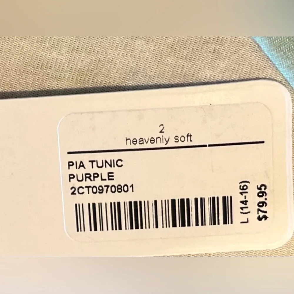 soft surroundings Tunic Pia Heavenly Soft Purple SZ. LG. NWT - Picture 4 of 16